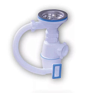 Сифон ОРИО для мойки с выпуском 3 1/2"х40мм с переливом решетка D70мм