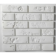 Гипсовая плитка Техно 600 белая 246*66 мм /уп 26 шт/0,5 м2