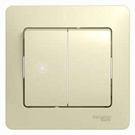 Выключатель 2-кл. СП Glossa 10А IP20 10AX в сборе беж. SchE GSL000252 ,275218