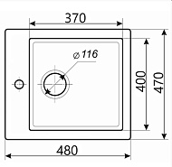Кухонная мойка SimGran Q-10 тёмно-серый кварцистик матовая 480х470х290 мм