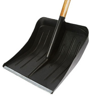Лопата Снегоуб Пласт 430*435 с планкой  d=32 "Praktische" дер/черенок