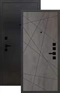 Дверь металлическая Паутинка 2050*860мм Букле черный/ бетон графит, левая