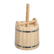 Кадка для воды и заготовки солений "Банные штучки" липа 10 л с замком и гнётом