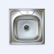 Мойка кухонная Vladiks 50*50, прямоугольная, накладная, нерж, б/сифона 0,4 мм, 500*500*120мм