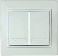 Выключатель Lezard Mira 2-клавишный, скрытой проводки белый