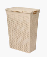 7626791 Корзина для белья "Лофт" узкая с крышкой 50л (латте)