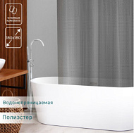 9579985 Штора для ванной SAVANNA «Квадраты», 180×180 см, PEVA, серая