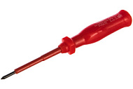 55806 Отвертка изолированная FIT, 1000 В, CrV сталь, пластиковая ручка, РН0 х 75 мм