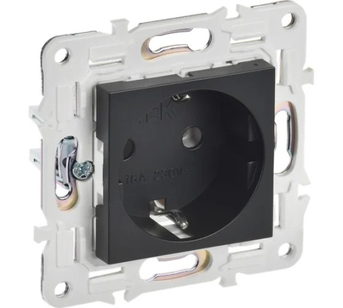 Розетка SKANDY 16А с заземл. без защ. шторок SK-R05Bl черн. IEK
