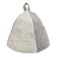 Шапка для бани и сауны Комби серая войлок