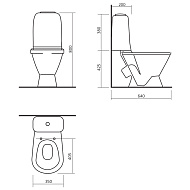 Унитаз-компакт Sanita "Самарский" эконом  однорежимный, белый