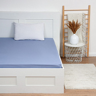 9241748 Простыня на резинке Этель 160*200*25, цв.голубой, 100% хлопок, поплин 125г/м2