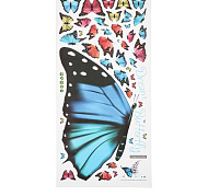 Наклейка пластик интерьерная "Полёт бабочек" 30х60 см