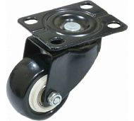 Опора колесная 35мм с пятой, поворотный подшипник, со стопором прозрачное (ЧИБИС)