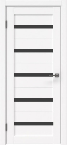 S-21 Дверное полотно остекленное 2000*800мм Мамба алабастер черное стекло