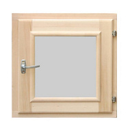Форточка для бани деревянная со стеклопакетом 0,3х0,3м с фурнитурой (лиственница)