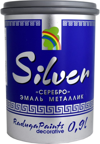 Декоротивное покрытие серебро металлик Радуга 0,9 л.