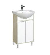 Тумба Рико 50 Акватон белый/ясень фабрик, под умывальник Смайл 50