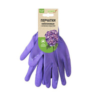 Перчатки нейлон облив латекс сиреневые 'Praktische Home' G-116