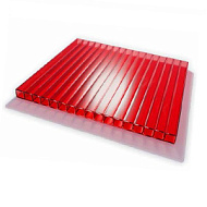 Поликарбонат Sotalux/Poligi 2100*6000*4мм красный, 0,47 кг/м2 (УФ-защита)