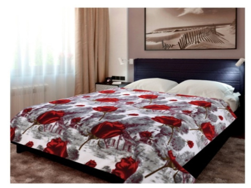 Плед Absolute микрофибра Розы в сером саду серый 150*200см