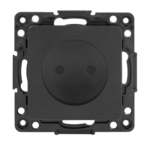 1396231 Механизм розетки 1-м СП Стокгольм 10А IP20 без заземл. защ. шторки черн. PROxima EKF EZR10-0