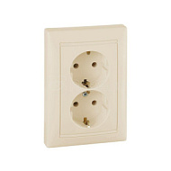 149073 Розетка 2-м СП Valena 16А IP20 2P+E с заземл. немецк. стандарт сл. кость (DIY-упак.) Leg 6956