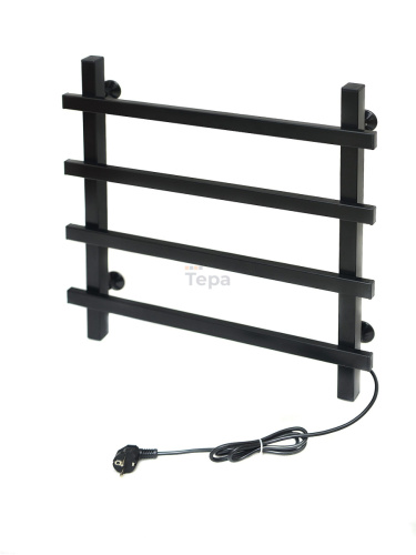 Полотенцесушитель электрический Линия 500х600 черный кв.профиль