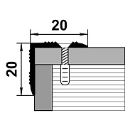 Профиль угловой ПУ 05.900.089 Клен беленый, ширина 20мм, высота 20мм, длина 0,9м