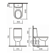 Унитаз-компакт Sanita Luxe Next Slim SL DM, белый, 2 режима, дюропласт с микролифтом, тонкое