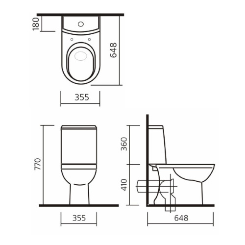 Унитаз-компакт Sanita Luxe Next Slim SL DM, белый, 2 режима, дюропласт с микролифтом, тонкое