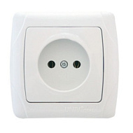 Розетка UNIVersal Маргарита 1-м СП 16А б/з белая М0022