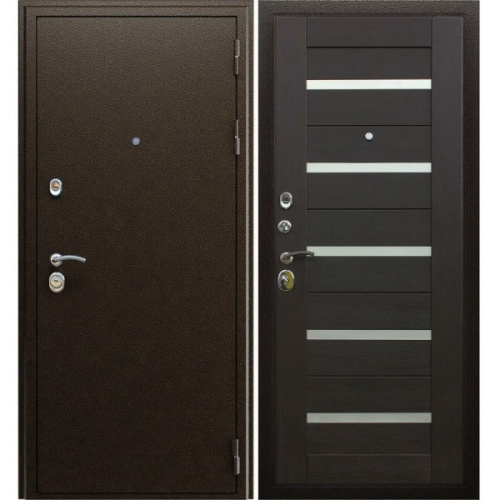 Дверь металлическая Царга 2050*860мм Венге/Орех,правая