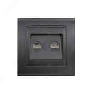 Розетка компьютерная 1-м СП Бриллиант в сборе графит Universal 7947601-Gr
