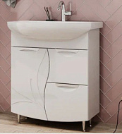 Тумба для ванны напольная VOLNA Adel  70 1 дверь, 2 ящика с раковиной Балтика