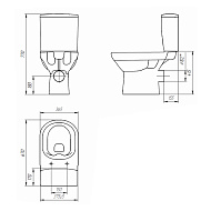 Унитаз-компакт Cersanit City New Clean On 011, белый, 2 режима, дюропласт с микролифтом