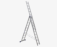 97820 Лестница трехсекционная СИБРТЕХ 3*10 ступеней 2.81/6.45/4,75 алюминиевая