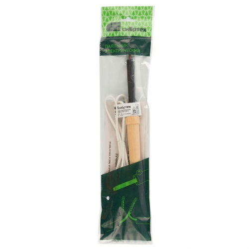 91300 Паяльник Сибртех электрический ЭПСН-25/220, деревянная ручка