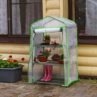 Парник "Урожайная сотка" для балкона (мет труба в пвх d-16 мм+чехол:пл армир)49*69*126 см разб