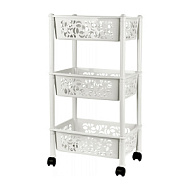Этажерка BranQ Prima, слоновая кость, пластик, на колесах, 3 секции, 370*690*290мм