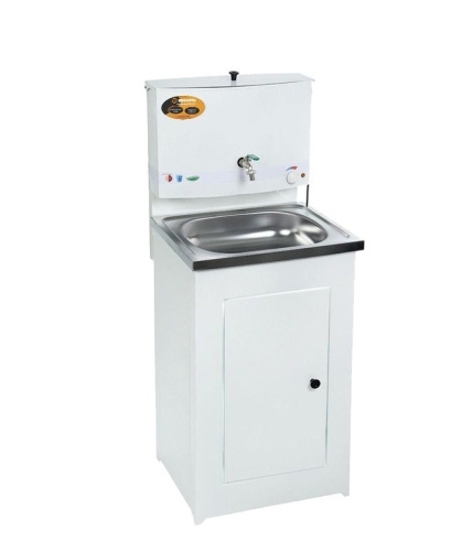 Умывальник дачный ЛЮКС, с подогревом, нержавеющая мойка, цвет белый, 17 л