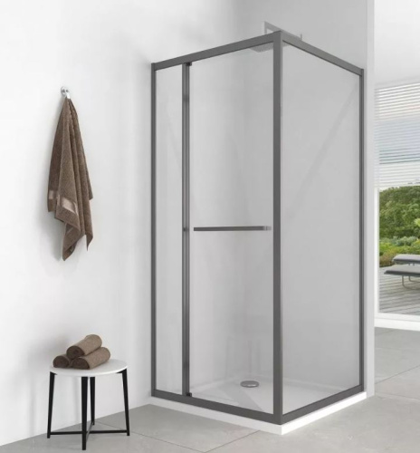 Душевое ограждение Comforty 36GG прозраx стекло,профиль брашир оруж сталь,без поддона,900*900*1850мм