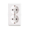 Розетка 2-м ОП Хит 16А 250В без защ. шторок с заземл. бел. SchE RA16-238-B ,309133