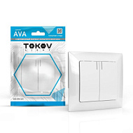 1909890 Выключатель 2-кл. СП AVA 10А IP20 в сборе бел. TOKOV LIGHT TKL-AV-V2F-C01