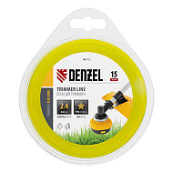 96112 Леска для триммера Denzel, звезда 2,4 мм х 15 м, блистер Flex cord