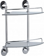 HB1607-2 Полка для ванной Haiba, 2 ярус, хром/стекло