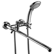 RS39-84 Смеситель для ванной и душа Rossinka, длинный излив, хром