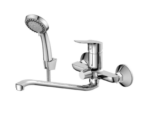 RS29-34 Смеситель Rossinka для ванны универсальный с S-образным изливом, латунь