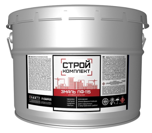 Эмаль универсальная ПФ-115 СТРОЙКОМПЛЕКТ 10кг белая