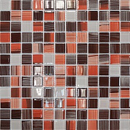 Мозаика Elada Mosaic терракотовый полосатый микс 300*300 мм
